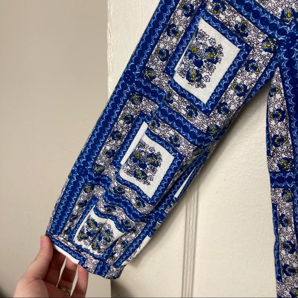 Anthropologie porridge blue belmar boho blouse M - Picture 5 of 9